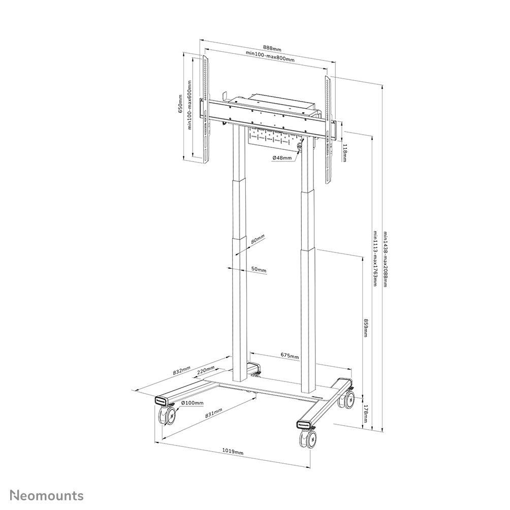 Neomounts motorisierter Bodenständer